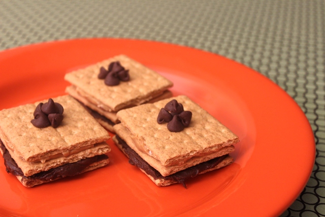 Stacked Frosted Graham Crackers Topped With Chocolate Chips