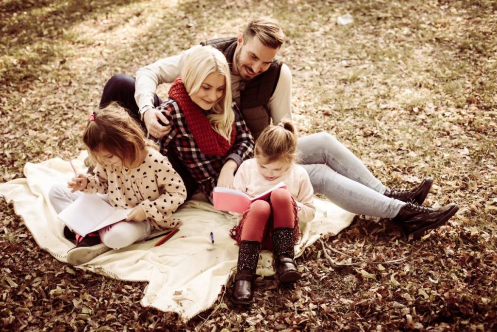 Photo of family in fall