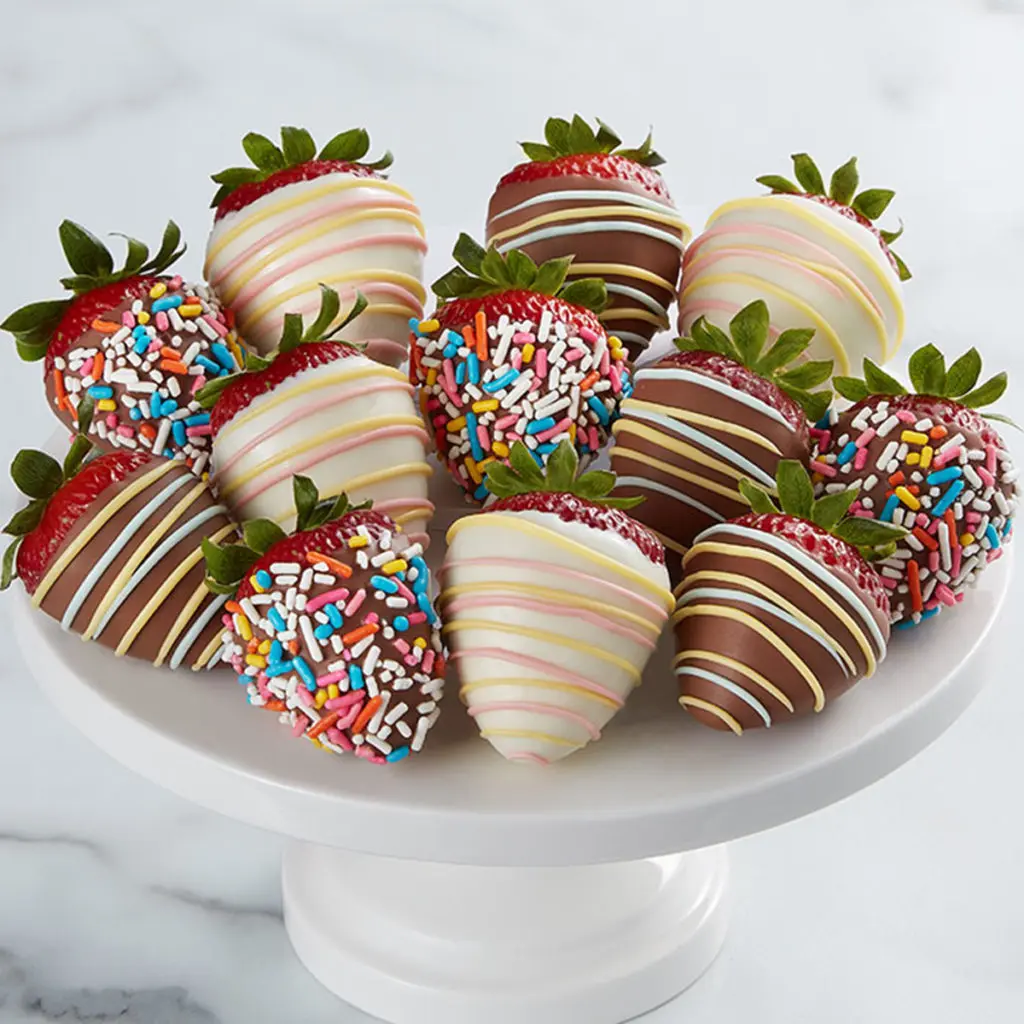 Photo of hand-dipped birthday strawberries