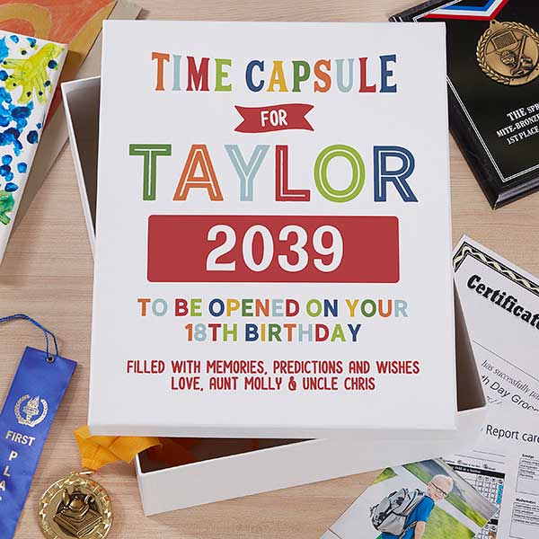 Photo of a time capsule birthday gift