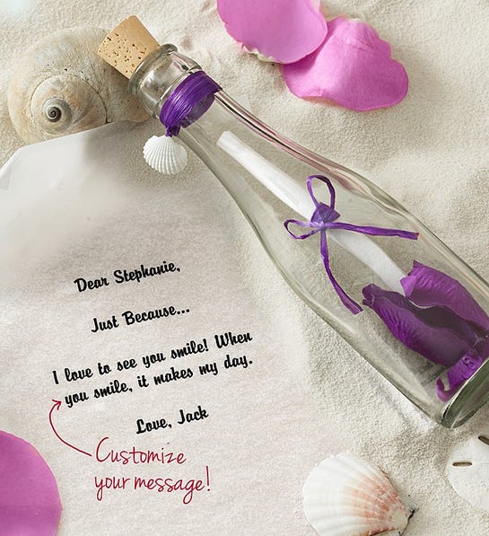 Photo of a message in a bottle
