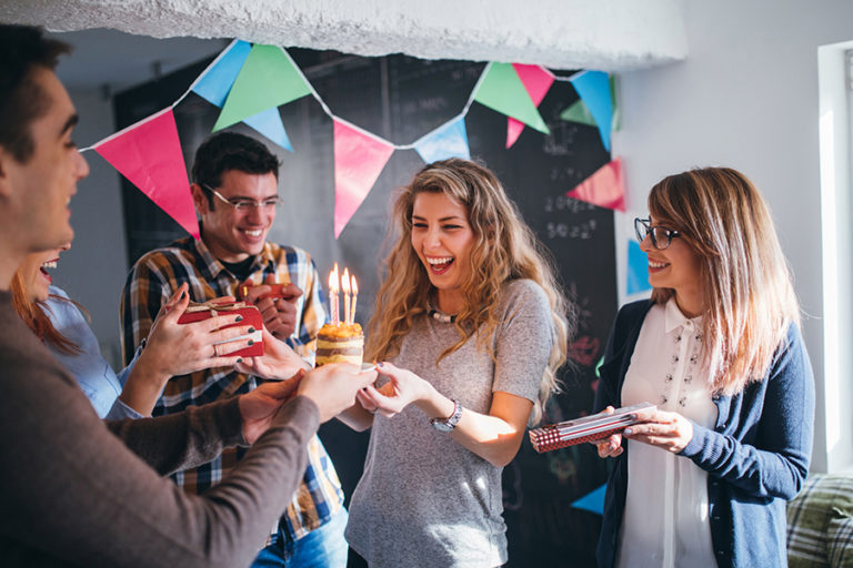 Photo of colleagues celebrating a birthday