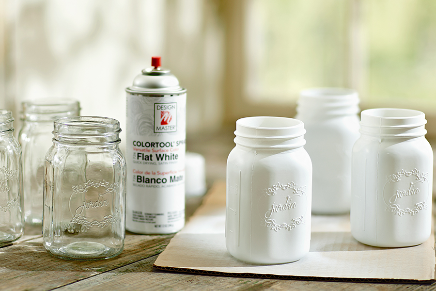 Photo of spray-painted mason jars