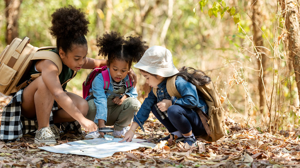 Photo of children on a scavenger hunt