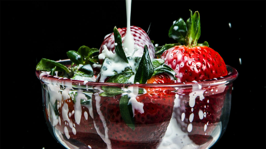 Photo of strawberries and cream
