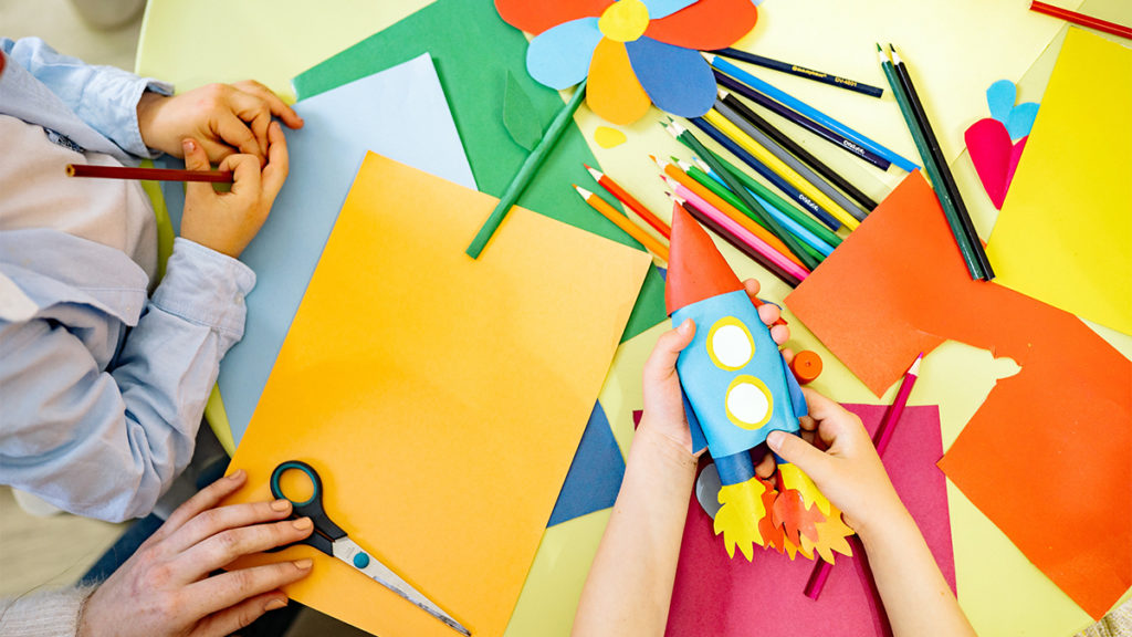 Photo of kids doing crafts