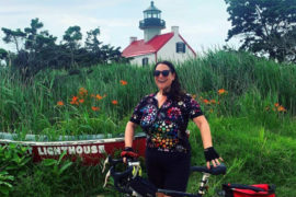 Photo of Jennifer Weiner at a lighthouse