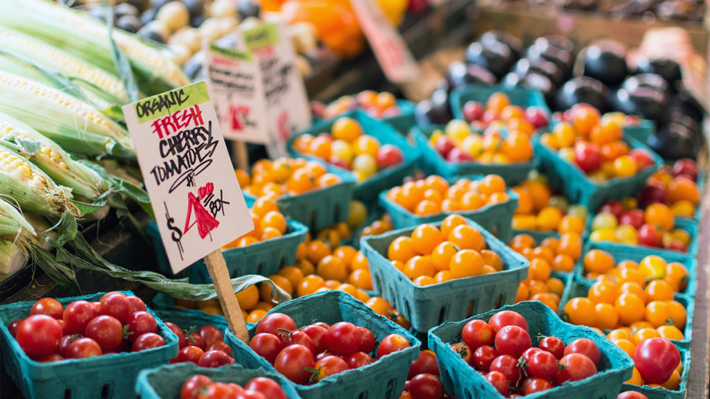 Summer bucket list item: vegetables at a farmers market