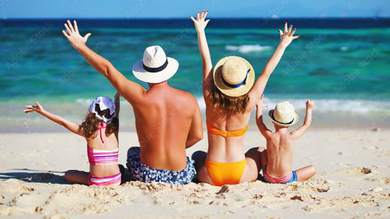 Photo of family on the beach