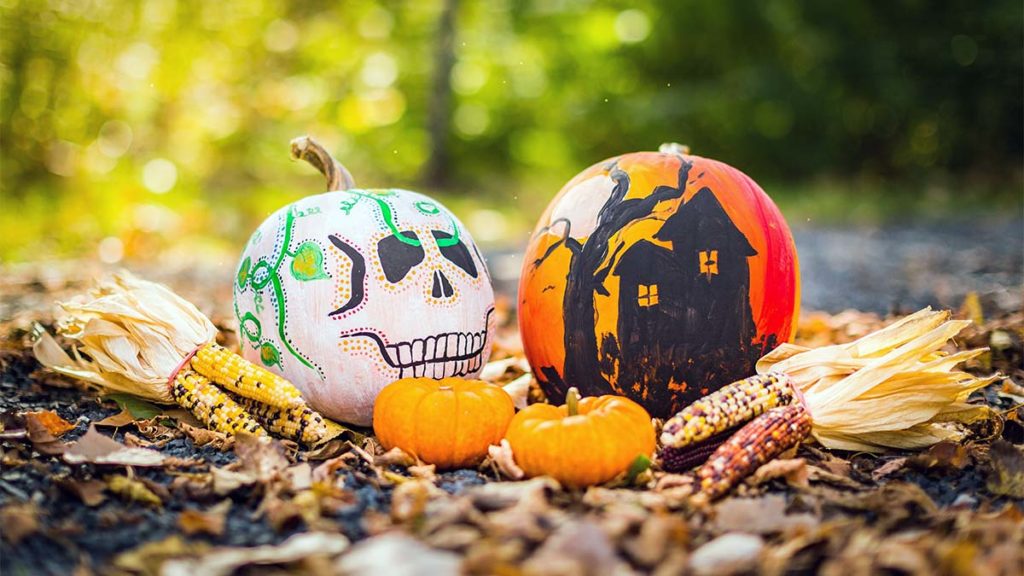 Photo of painted pumpkins