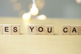 Photo of letters spelling out words of encouragement