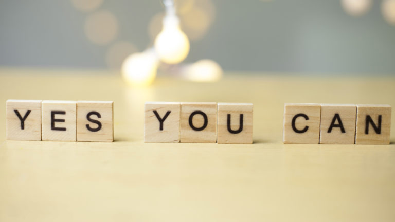 Photo of letters spelling out words of encouragement