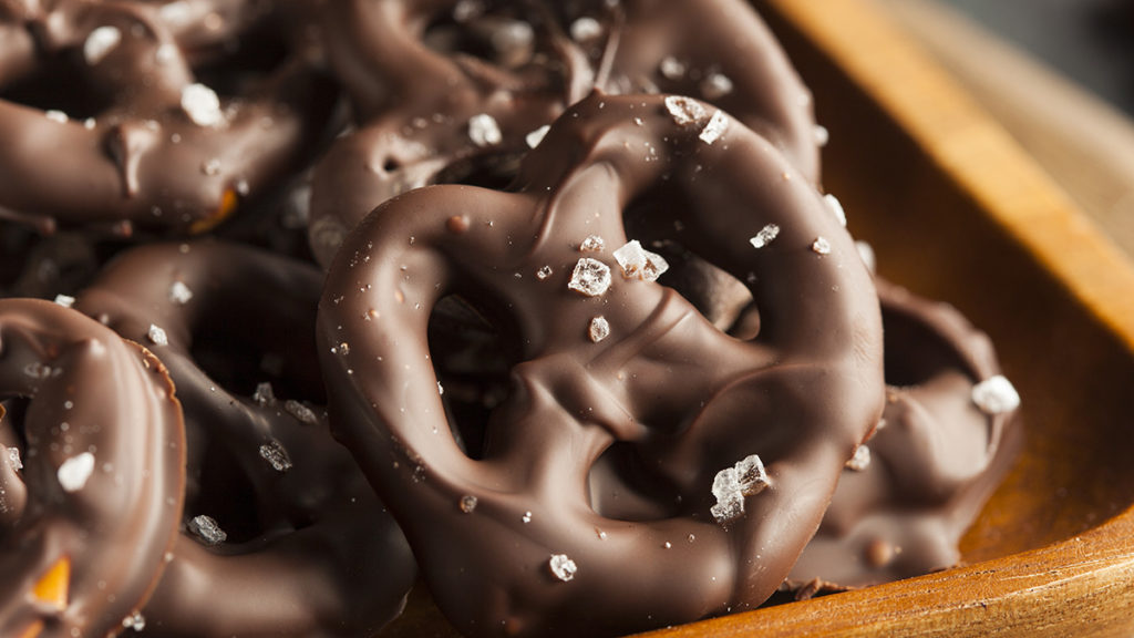 Photo of chocolate-covered pretzels