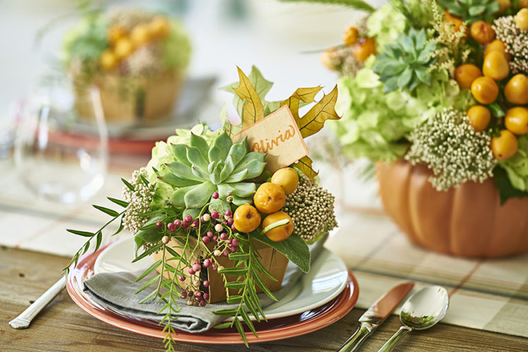 Photo of DIY fall berry basket on table