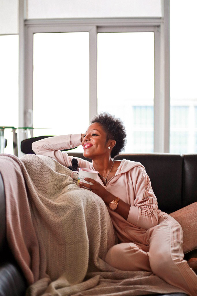 fall flavors with Fran Murray relaxing on the couch