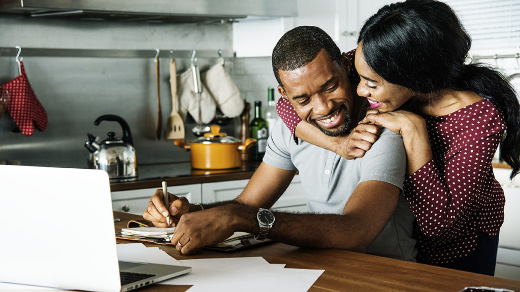 at-home date night ideas with couple making a bucket list