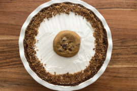 Photo of a pumpkin chocolate chip pudding pie