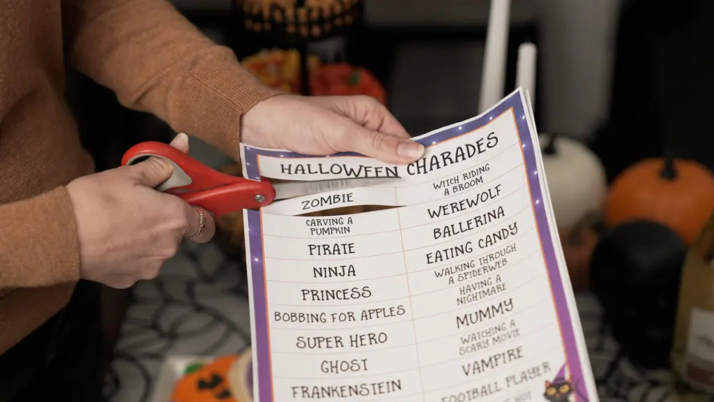Photo of Halloween charades cards