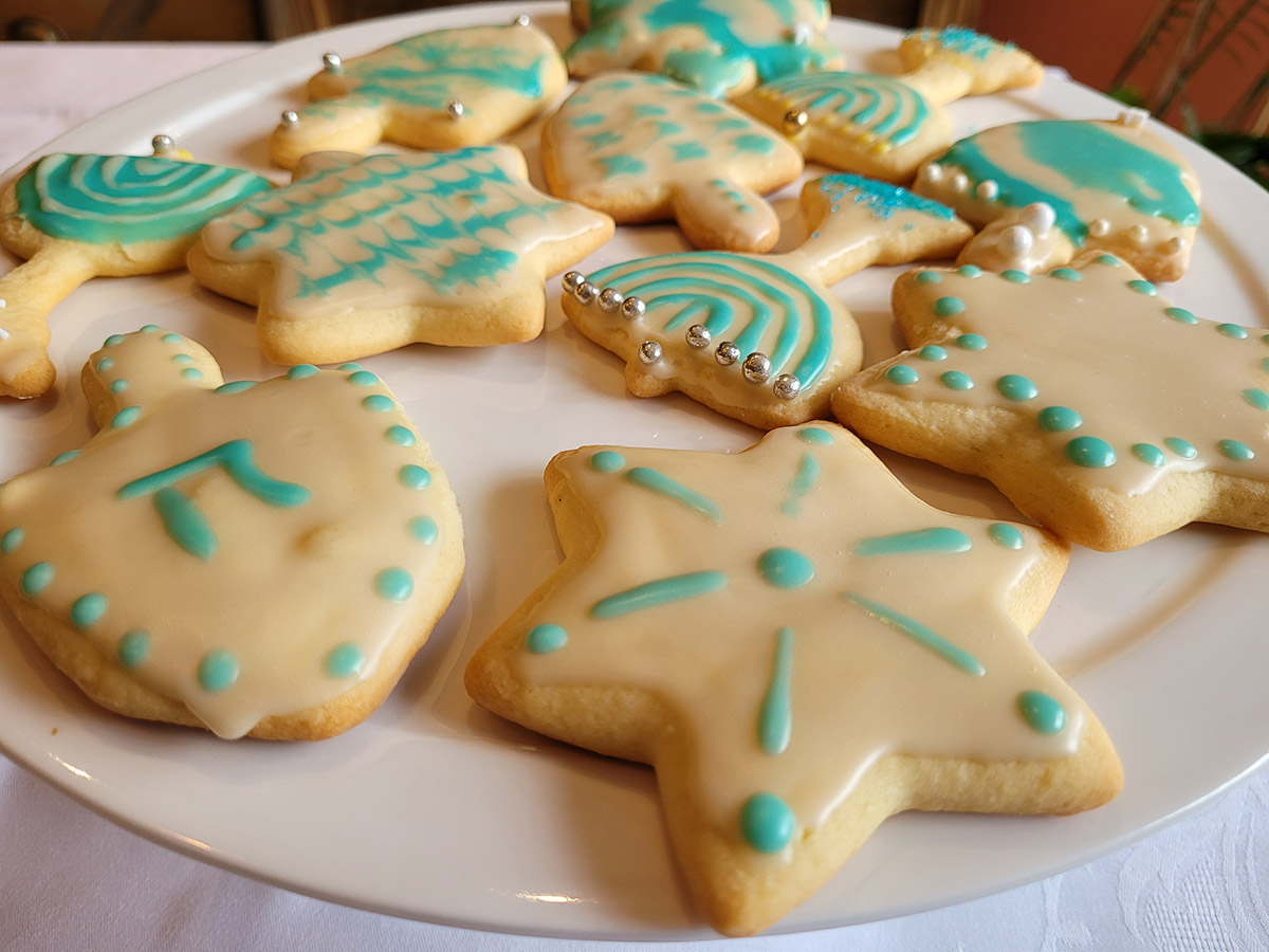 Photo of decorated Hanukkah cookies