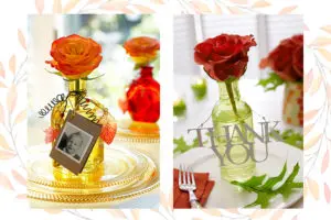 Photo of glass bottle table setting