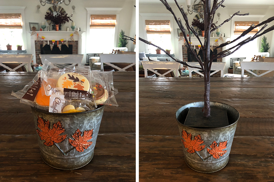 Photo of tree of gratitude in cookie tin