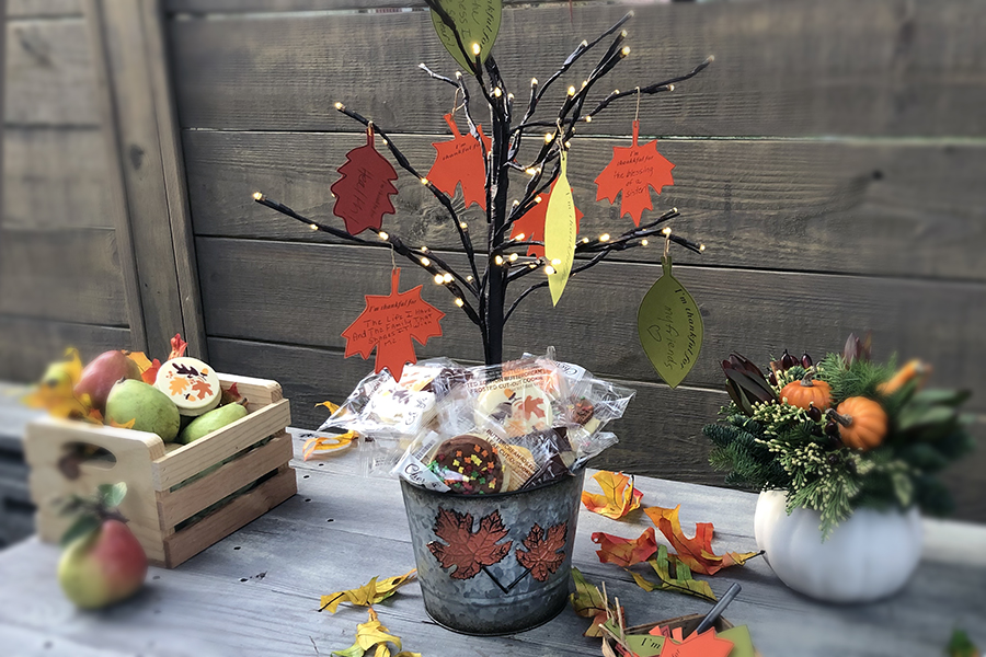 Photo of Thanksgiving tree of gratitude on table