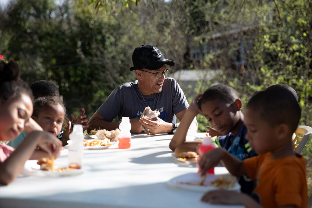 hunger and food insecurity with feeding america children eating lunch