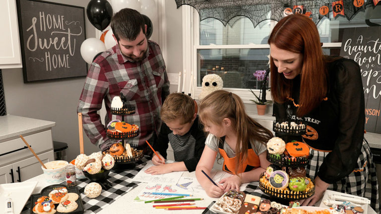 Photo of family celebrating Halloween