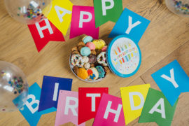 Photo of birthday cookies and decorations