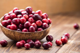 Photo of cranberries in a bowl