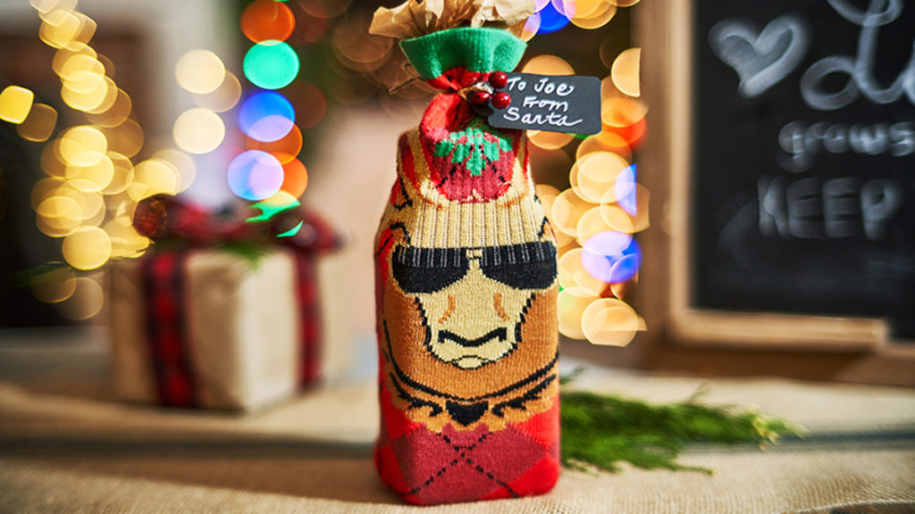 Photo of bottle of taco seasoning wrapped in a sock