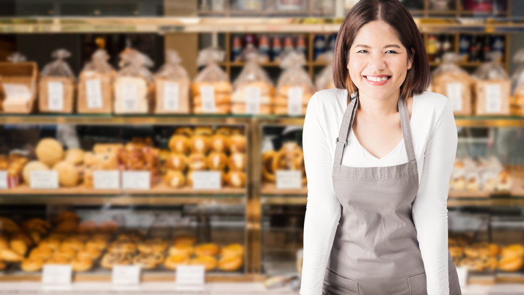 Photo of a female bakery owner