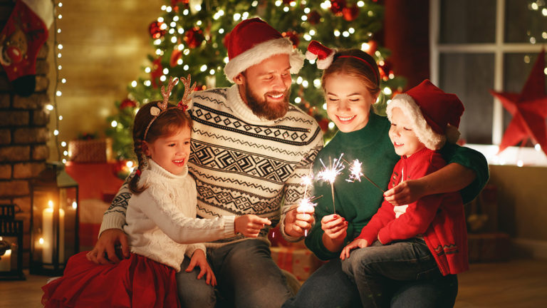 Photo of family celebrating christmas together