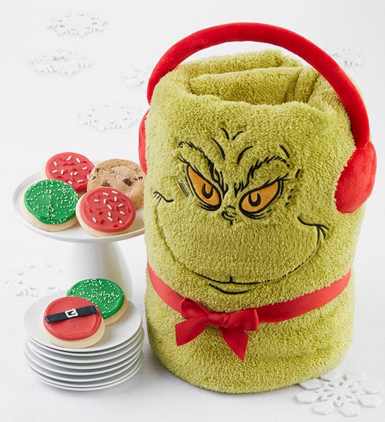 Photo of Grinch blanket with cookies