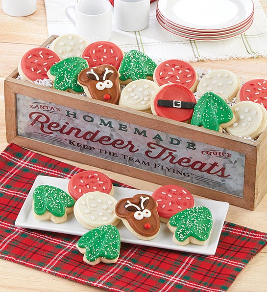 Photo of Reindeer Treats Wooden Dessert Tray