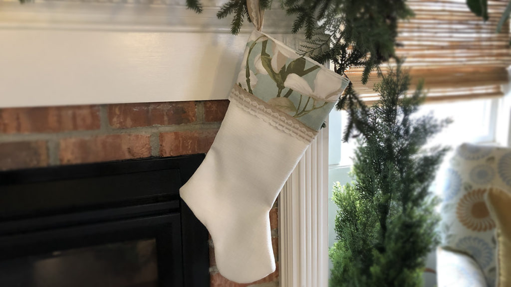 Photo of modern-looking DIY Christmas stocking