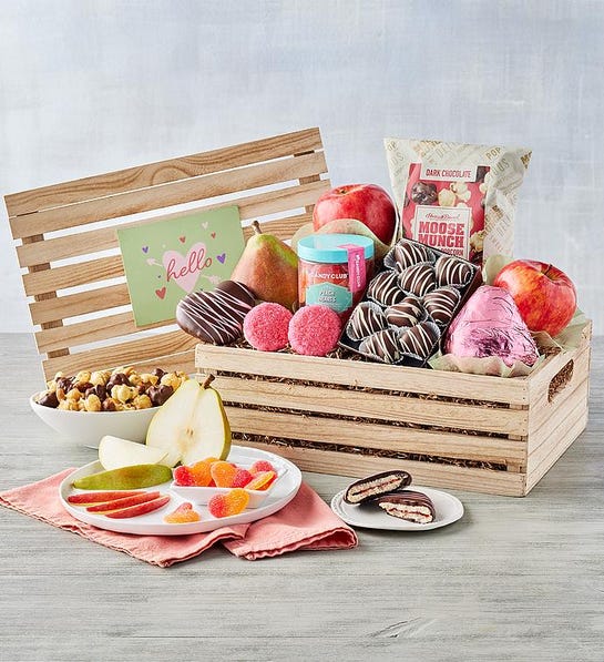 Valentine's Day Gifts for New Couples with sweets gift crate
