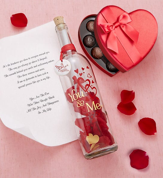 romantic Valentine's Day gifts: message in a bottle