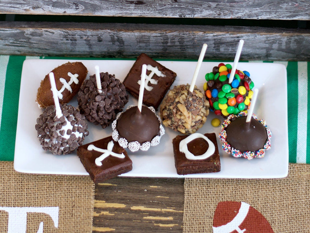 dessert table for the big game: cake pops