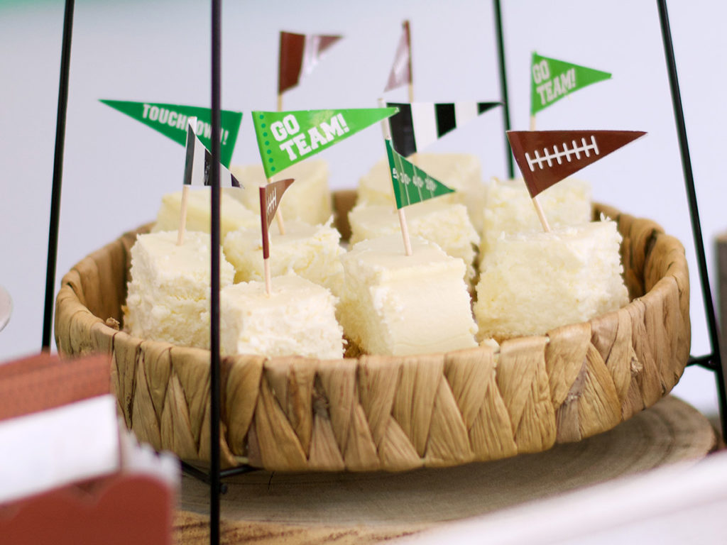 dessert table for the big game: cheesecake