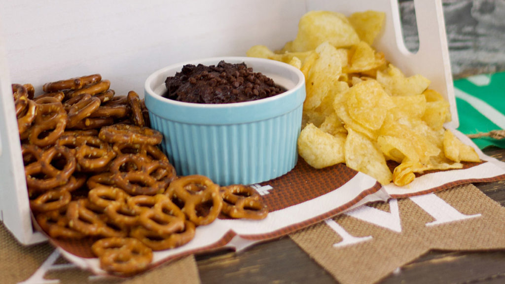 dessert table for the big game: cream cheese dip