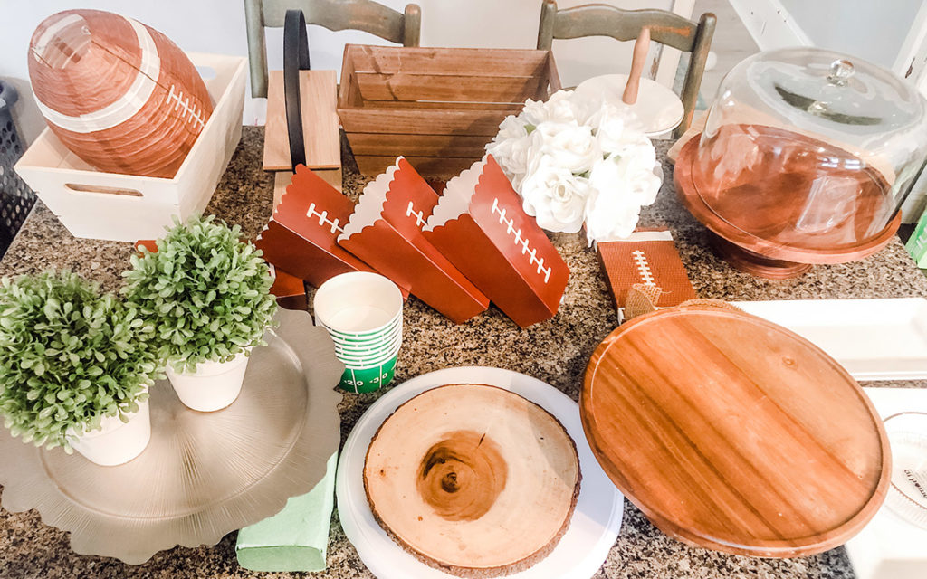 dessert table for the big game: decorations