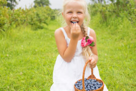 facts-about-blueberries: girl eating blueberries