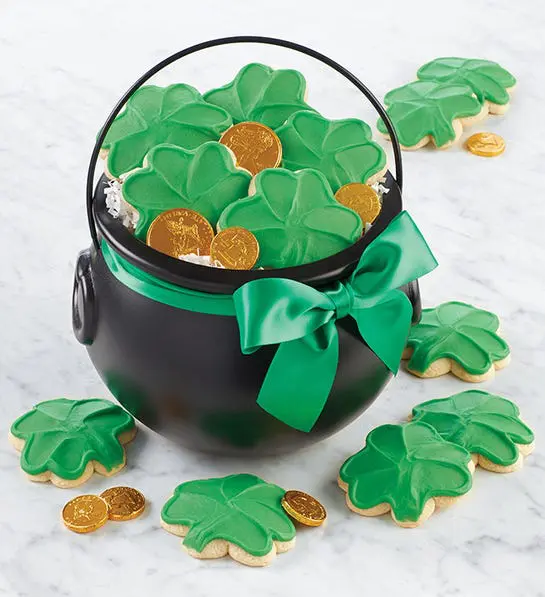 st.-patrick's-day-gifts: shamrock cookies