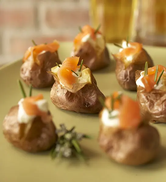 st. patrick's day celebration: smoked salmon potato bites