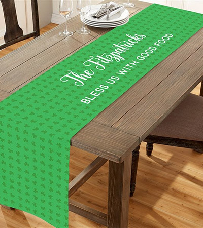 st. patrick's day celebration: personalized table runner