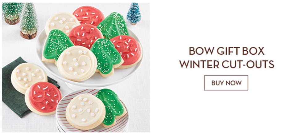 Bow gift box winter cut-out collection ad