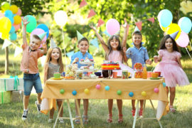 spring birthday party ideas: kids birthday party outside