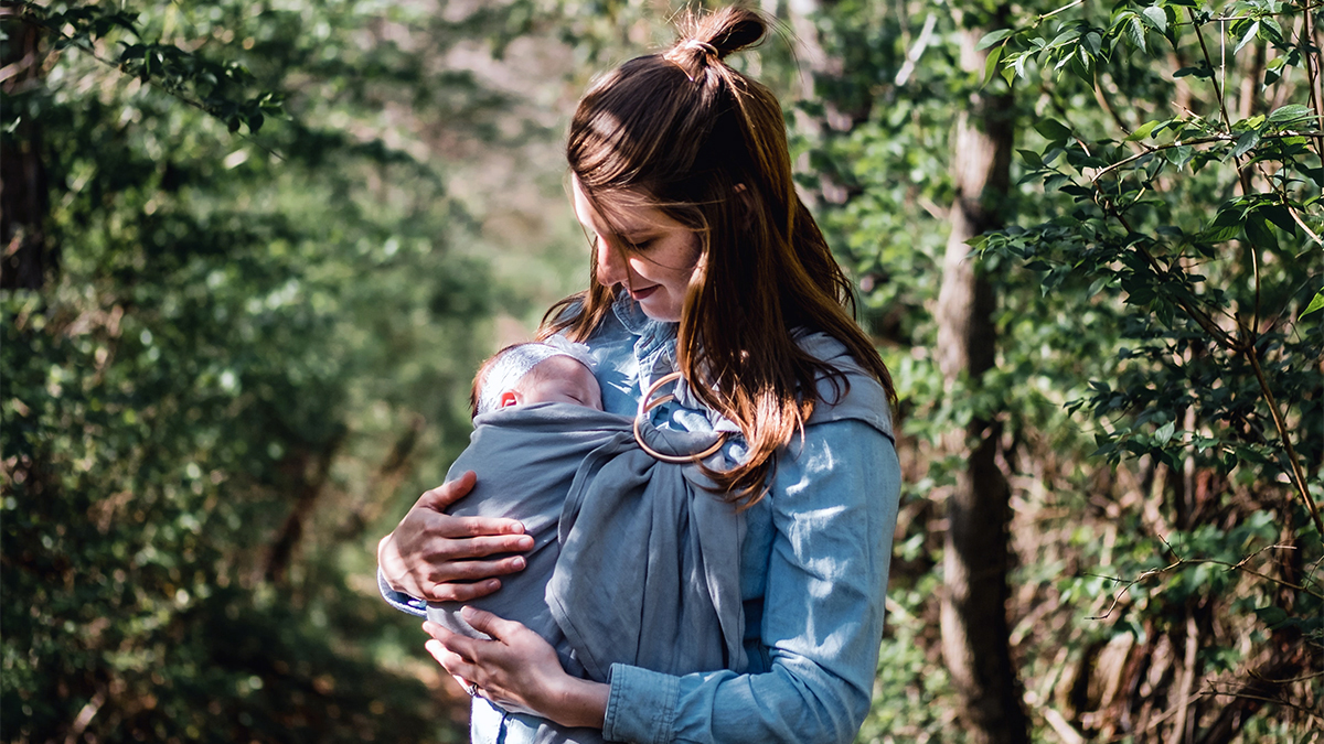 a photo of advice for new parents: mother and baby on a walk