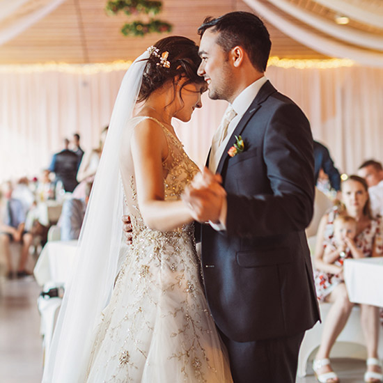 history of marriage with newlyweds dancing